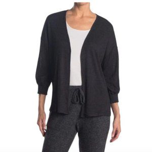 Eclair Women's Ribbed Hacci Knit Cardigan Black Sweater